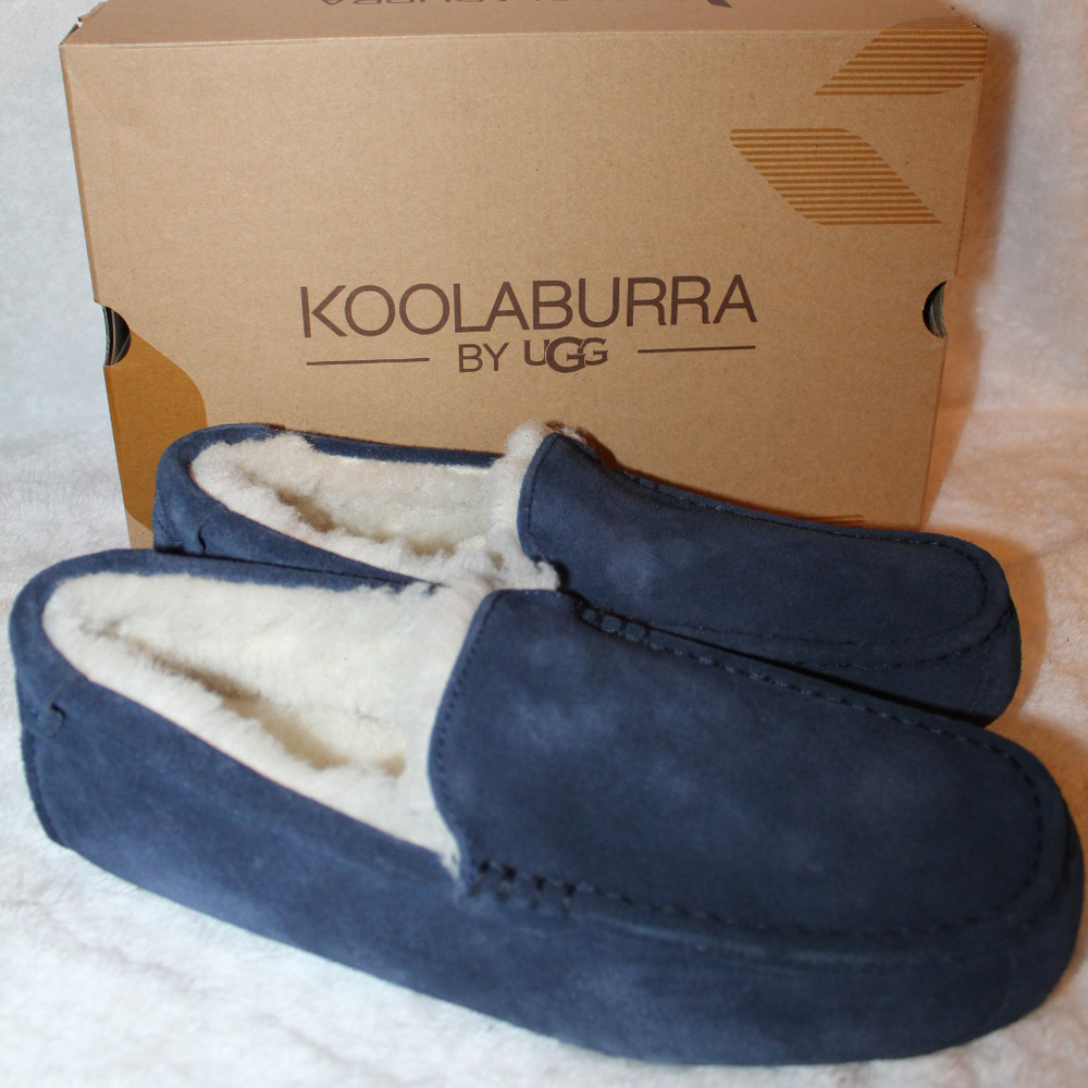 UGG KOOLABURRA SUEDE FUR‎ SLIPPERS BLUE NEW!